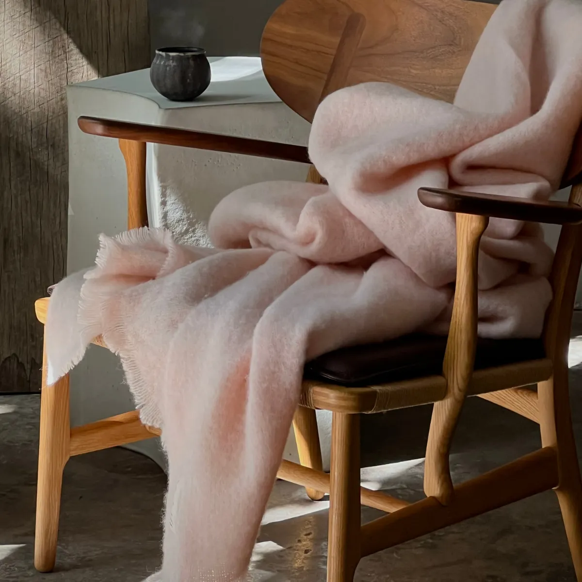 Alpaca Throw Rug in Pink