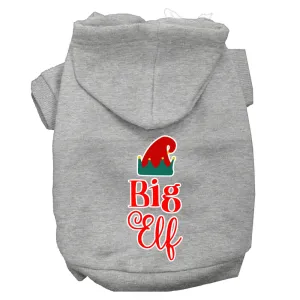 Big Elf Screen Print Dog Hoodie Grey M