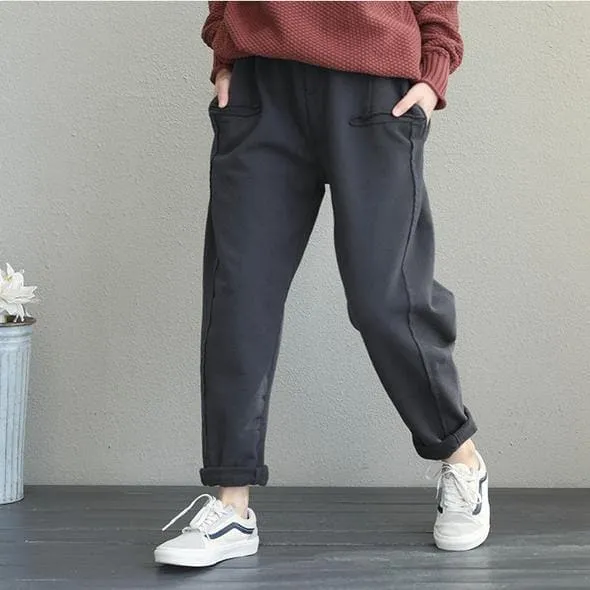 Casual Women Brushed Thicken Casual Pants For Winter