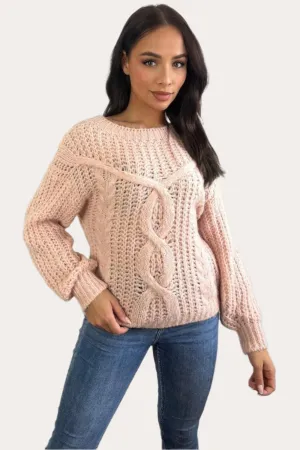 Central Braid Detail Lazy Fit Pullover