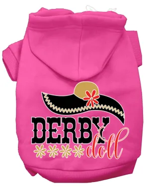 Derby Doll Screen Print Dog Hoodie Bright Pink Xxxl