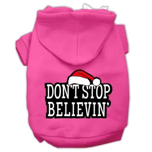 Don't Stop Believin' Screenprint Pet Hoodies Bright Pink Size XXL (18)