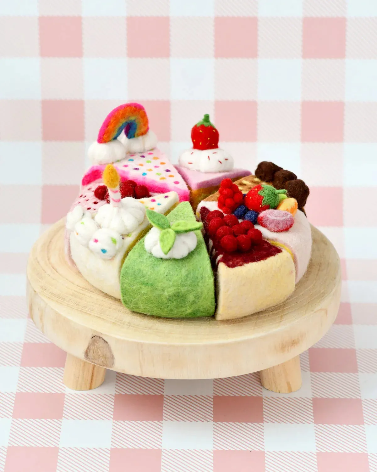 Felt Rainbow Cake Slice