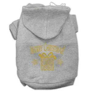 Golden Christmas Present Pet Hoodies Grey Size Xl (16)