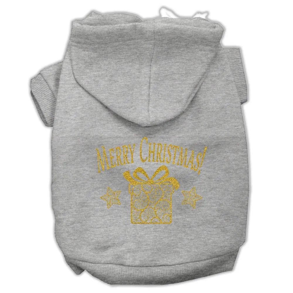 Golden Christmas Present Pet Hoodies Grey Size Xl (16)