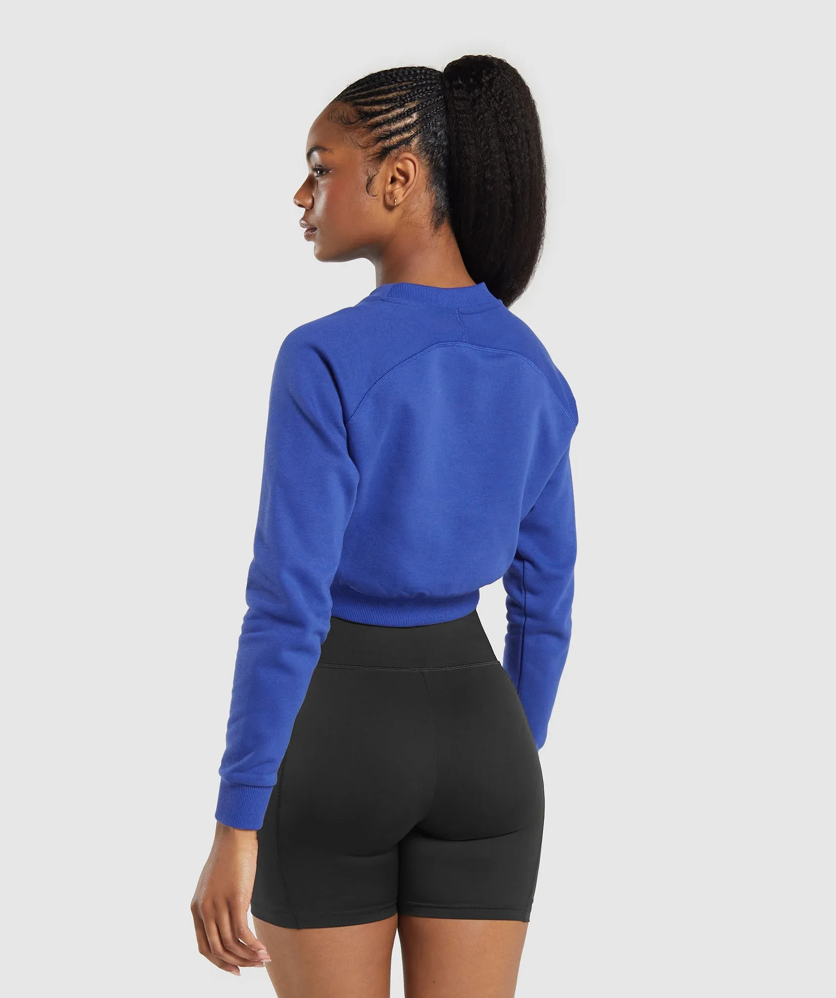 Gymshark Training Fleece Cropped Sweatshirt - Wave Blue