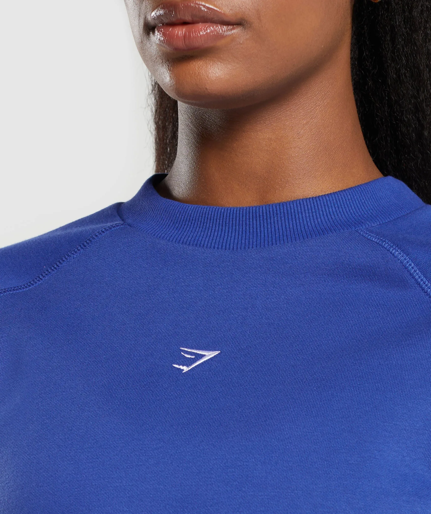 Gymshark Training Fleece Cropped Sweatshirt - Wave Blue