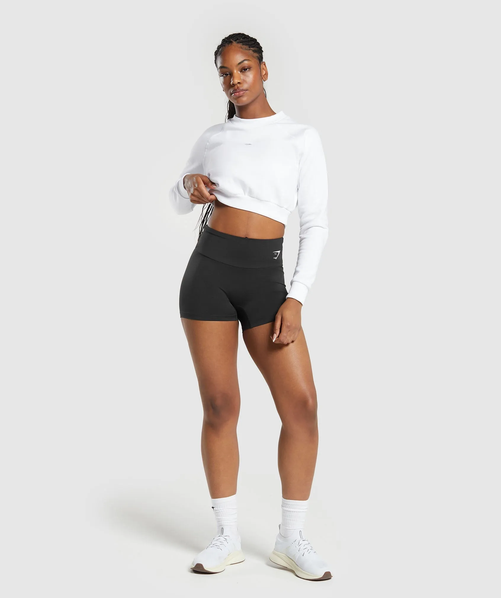 Gymshark Training Fleece Cropped Sweatshirt - White