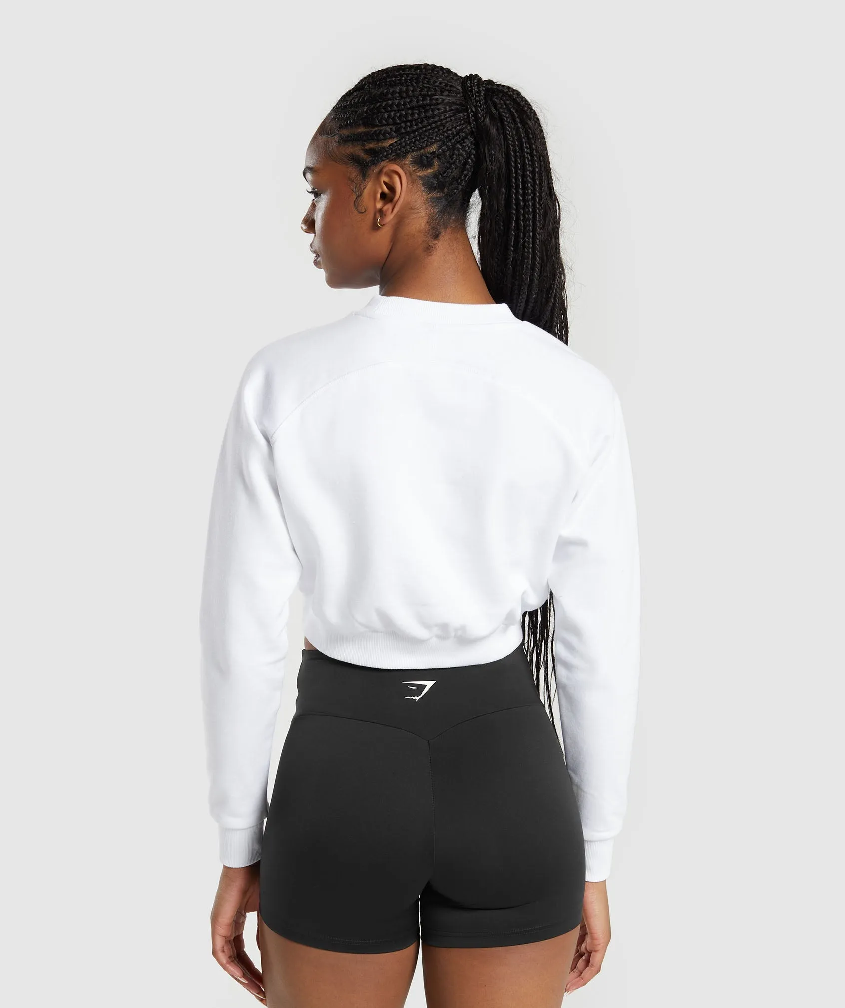 Gymshark Training Fleece Cropped Sweatshirt - White