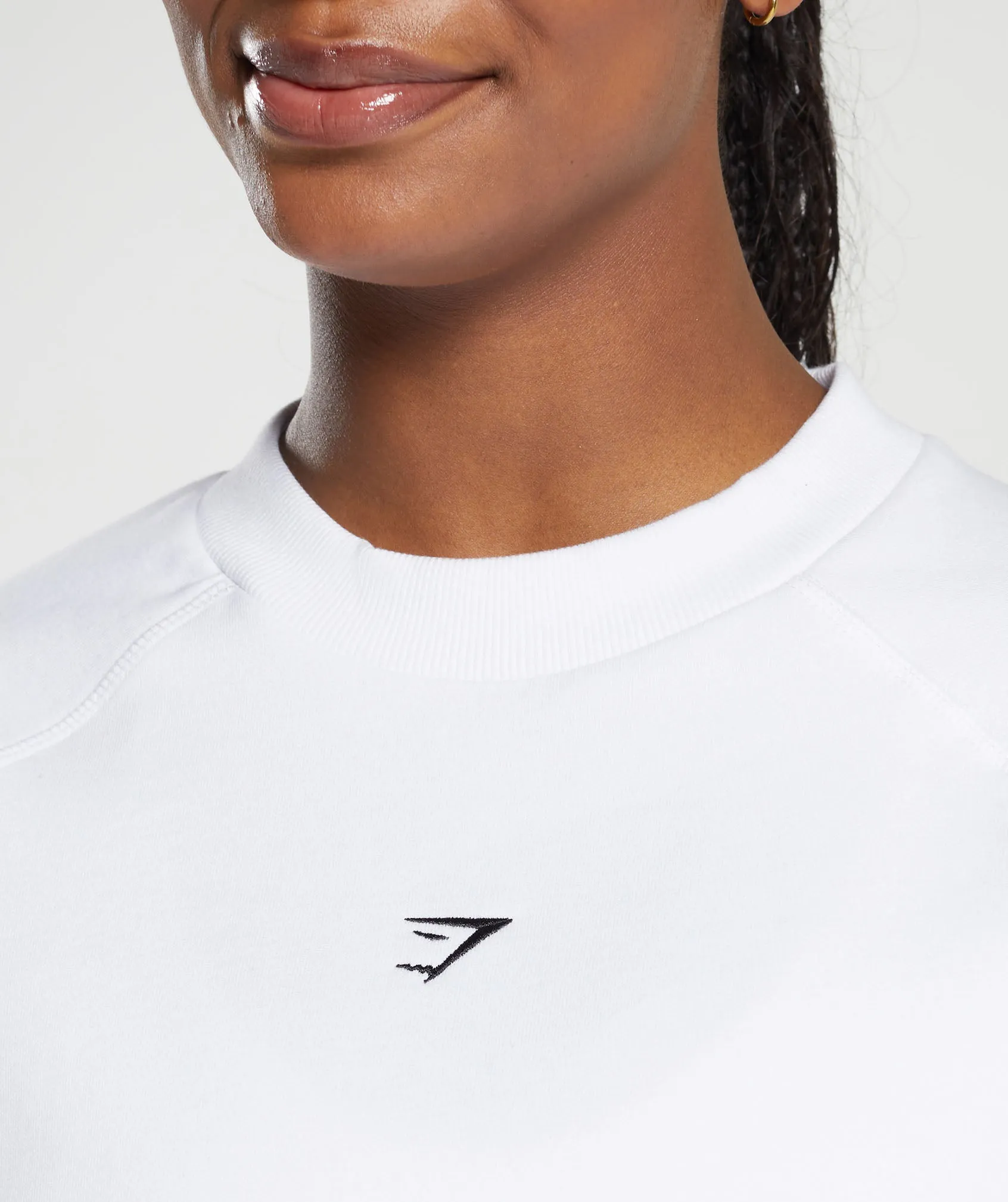 Gymshark Training Fleece Cropped Sweatshirt - White
