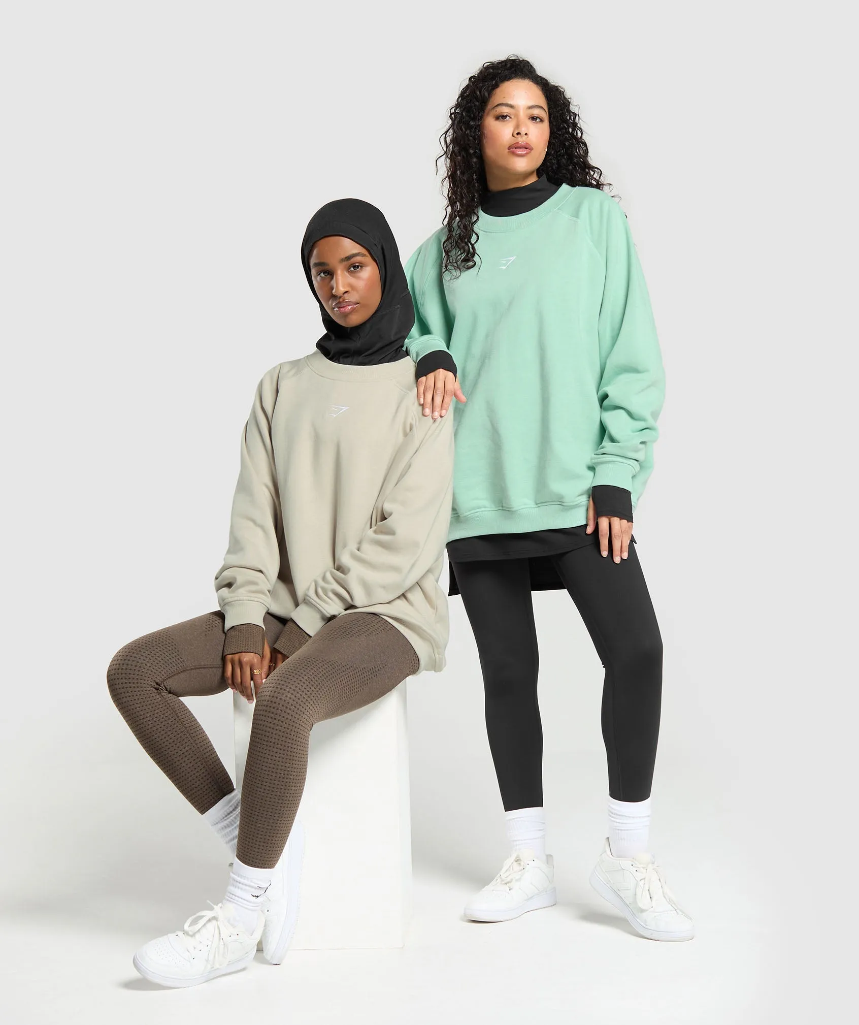 Gymshark Training Oversized Fleece Sweatshirt - Pebble Grey