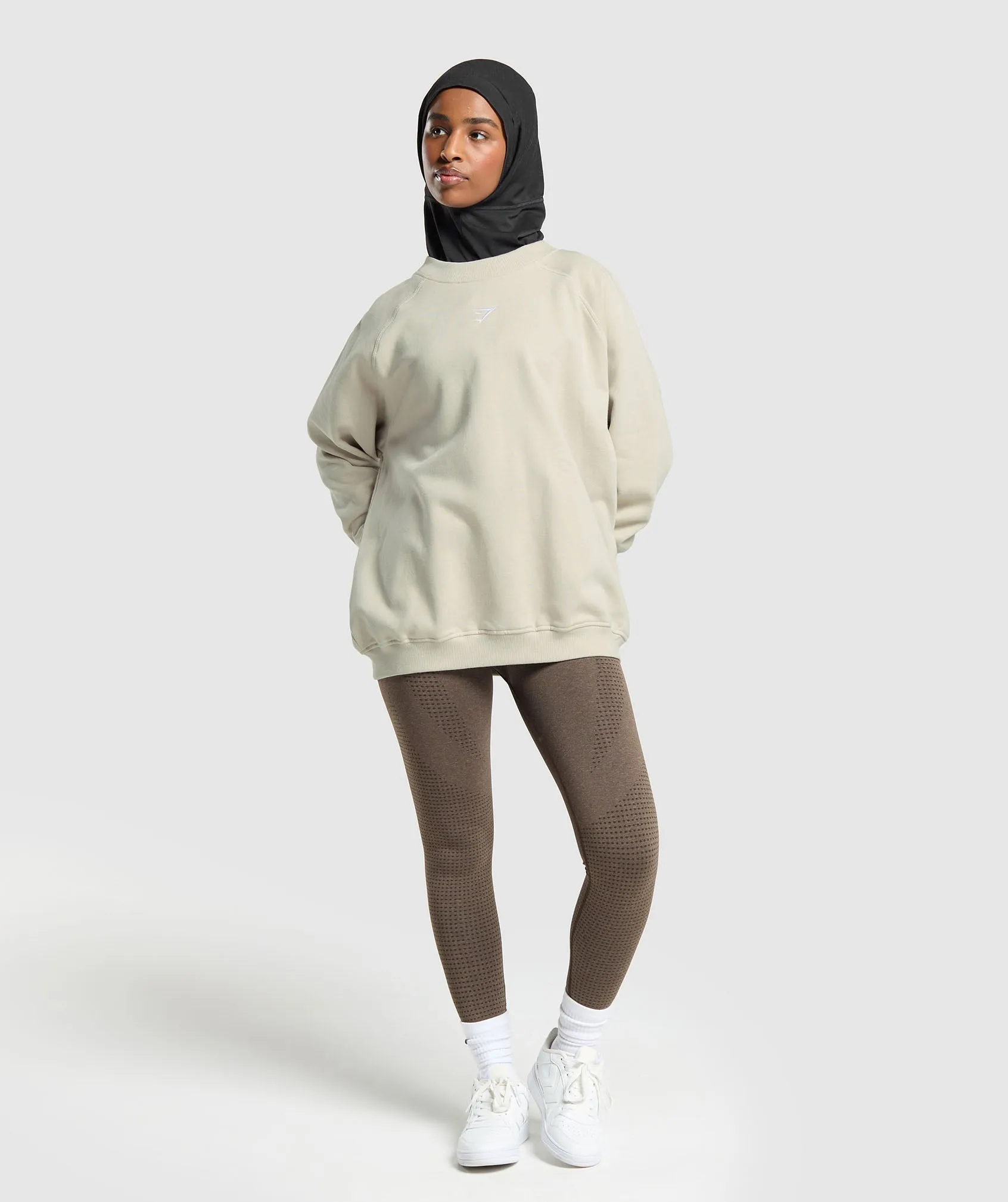 Gymshark Training Oversized Fleece Sweatshirt - Pebble Grey