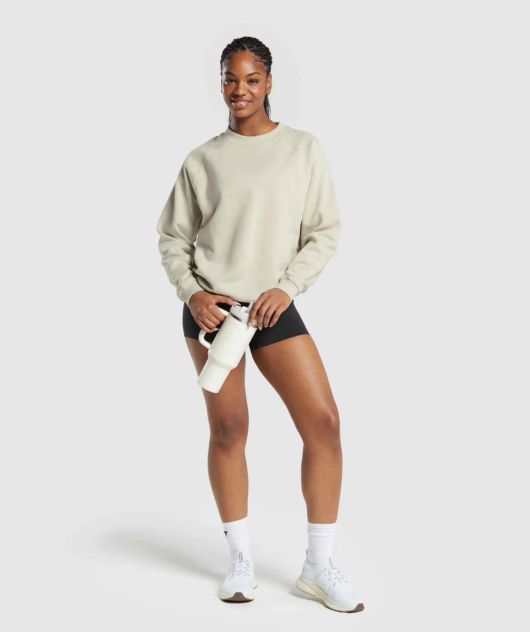 Gymshark Training Oversized Fleece Sweatshirt - Pebble Grey