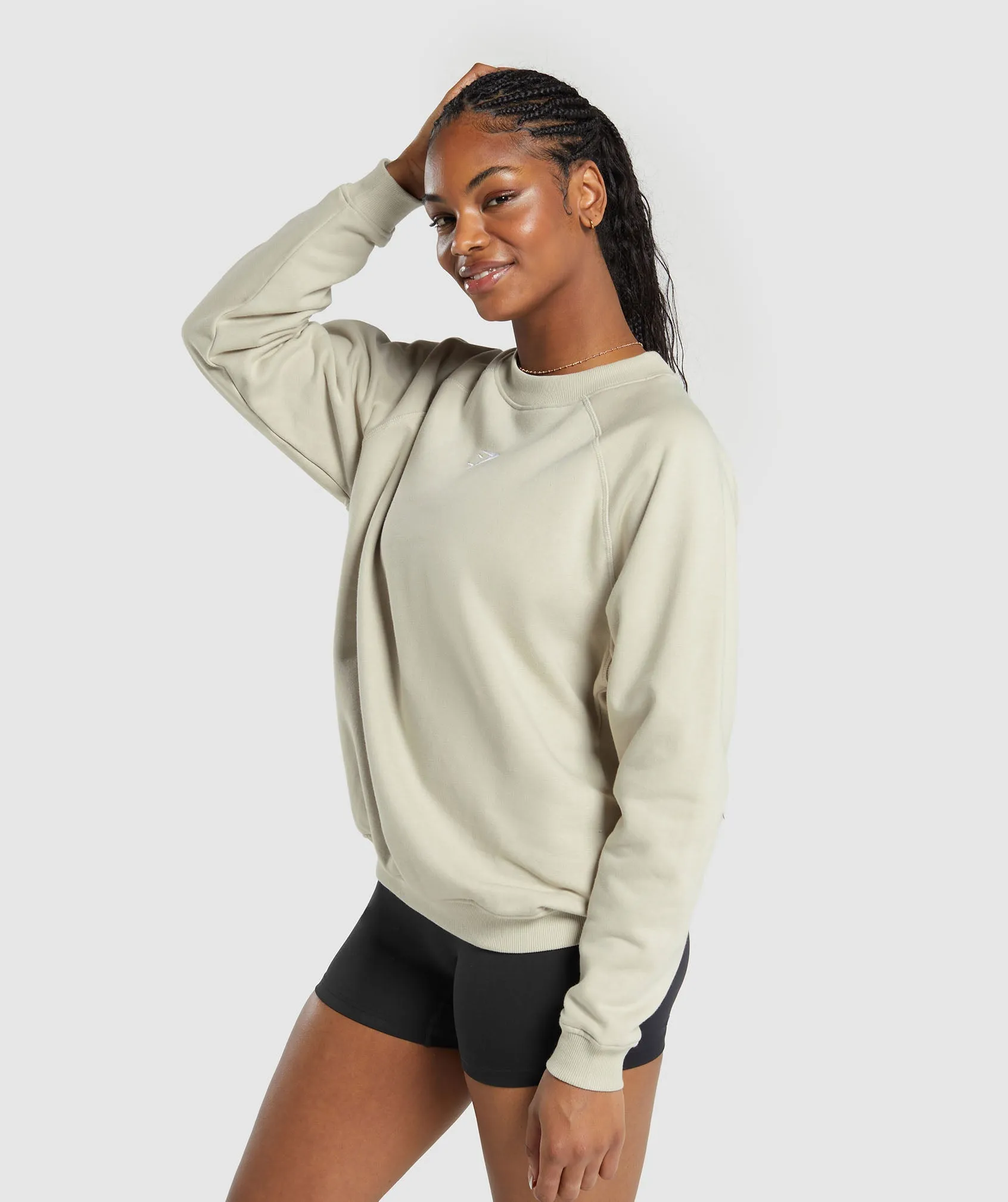 Gymshark Training Oversized Fleece Sweatshirt - Pebble Grey