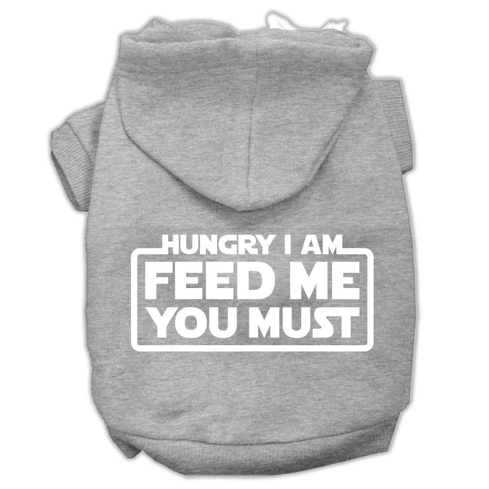 Hungry I Am Screen Print Pet Hoodies Grey Size Xl (16)