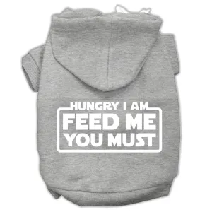 Hungry I Am Screen Print Pet Hoodies Grey Size Xl (16)