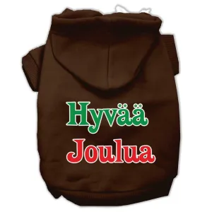 Hyvaa Joulua Screen Print Pet Hoodies Brown XL (16)