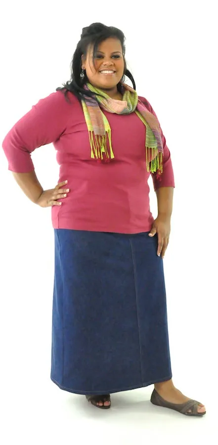 Long Jean Skirt / Womens Plus Size