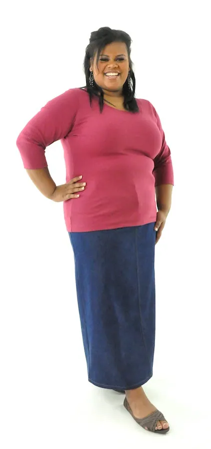 Long Jean Skirt / Womens Plus Size