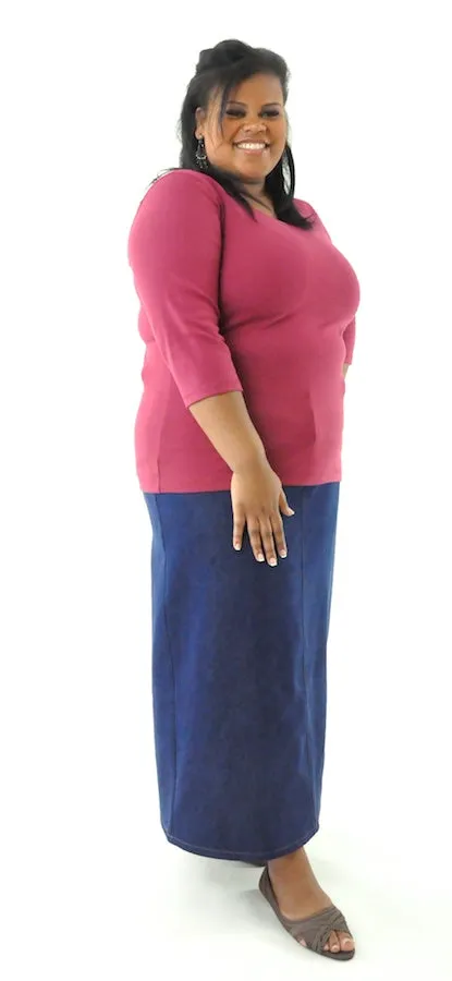 Long Jean Skirt / Womens Plus Size