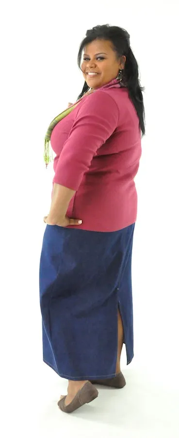 Long Jean Skirt / Womens Plus Size