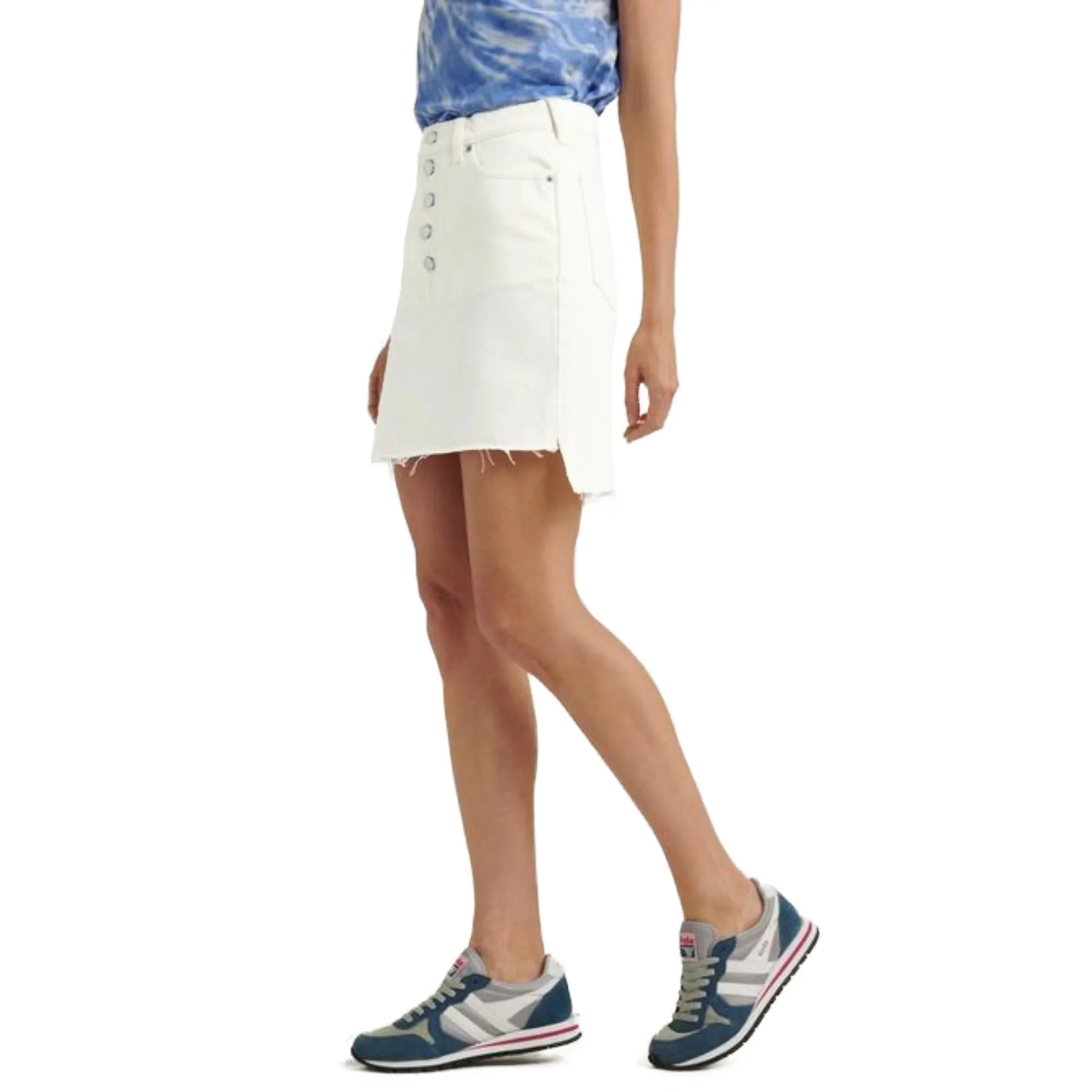 Lucky Brand Women's High-Low Raw Hem Denim Mini Skirt