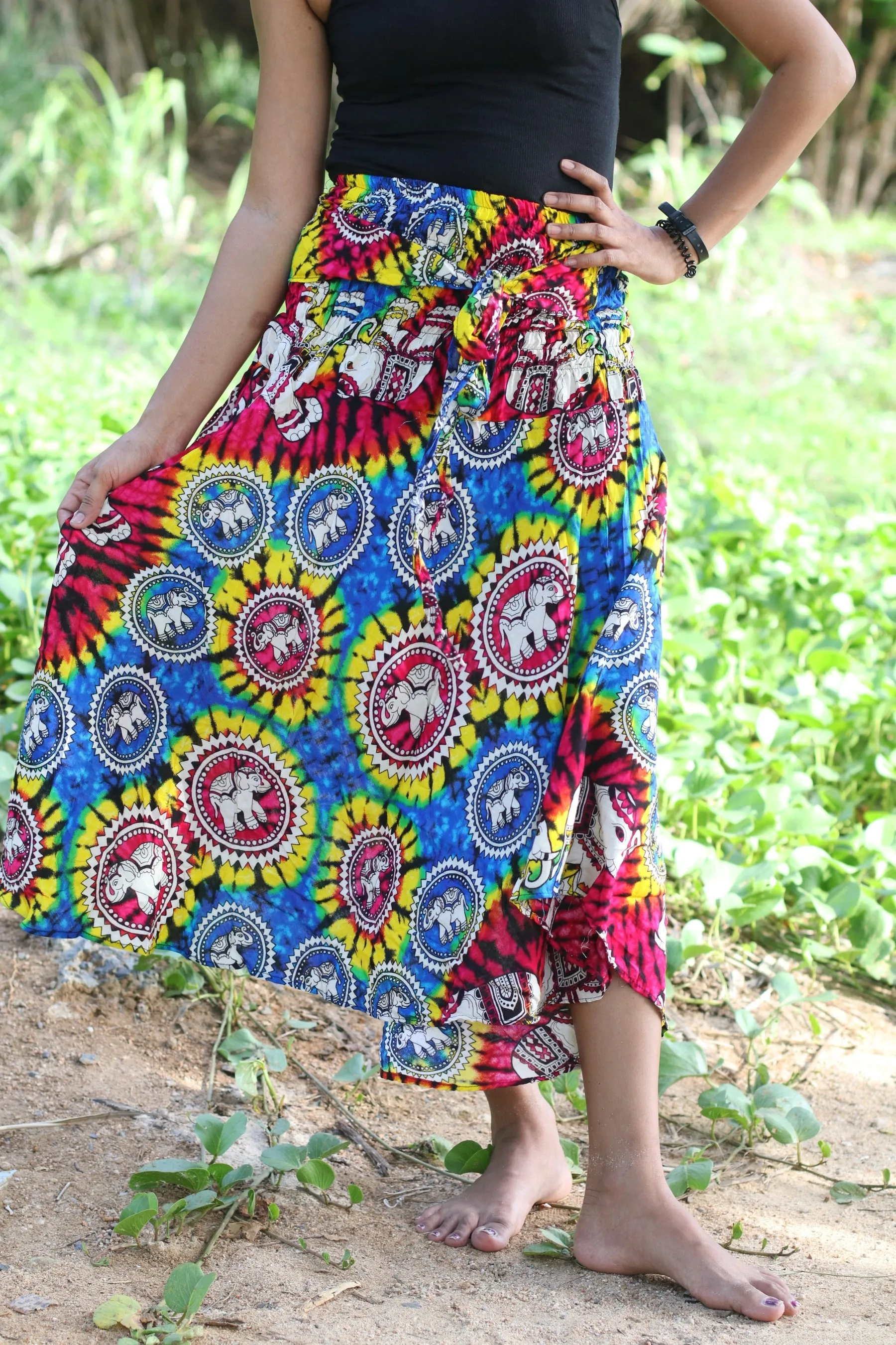 Maxi Tie dye Dresses Long Skirts Women Boho Dress Hippie Wrap Gypsy Party Festival Clothes Elephant
