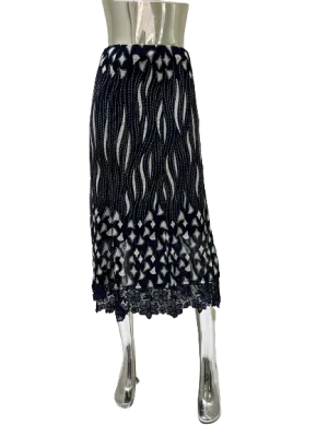 NAVY SKIRT WITH LACY TRIM Print 207