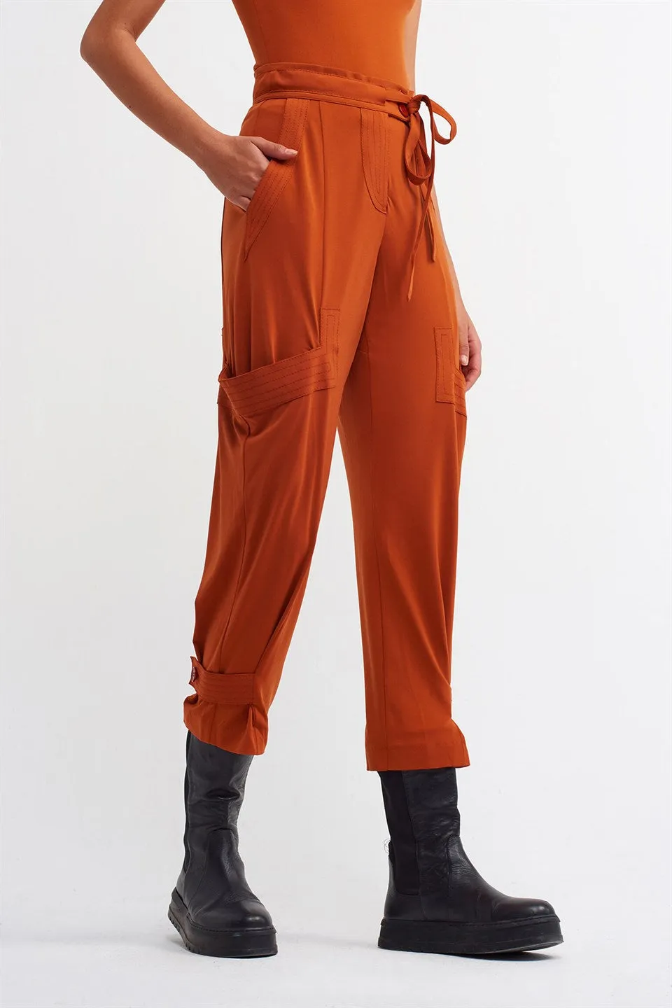 Nu Stitched Detail Trouser Terra Cotta