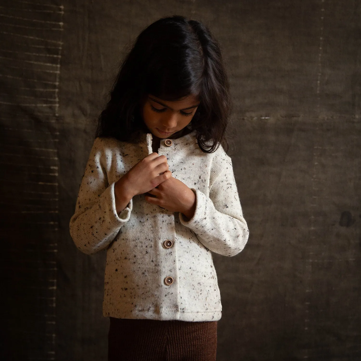 Pelican Baby & Kids Cardigan - Merino Wool Speckle - Quail