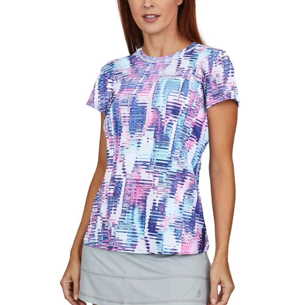 Sofibella UV Feather Womens Tennis Short Sleeve Shirt