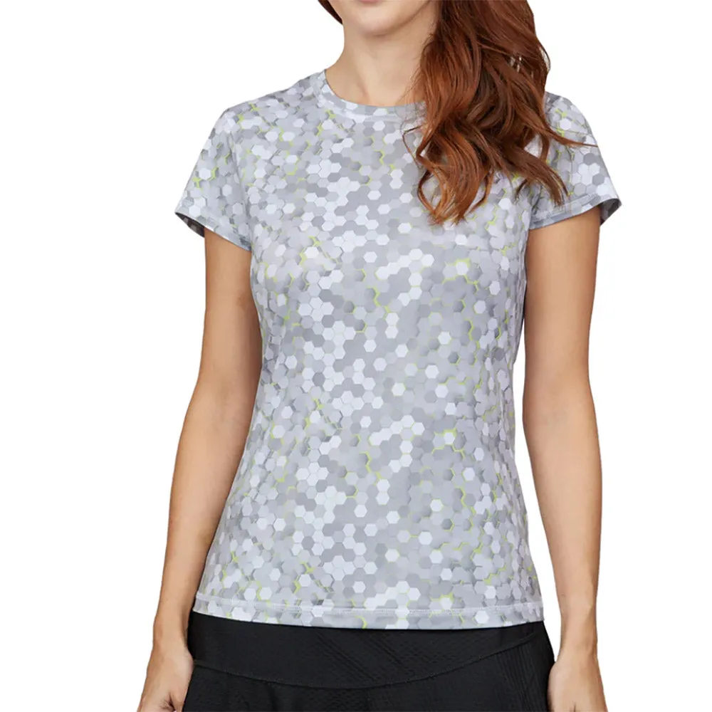 Sofibella UV Feather Womens Tennis Short Sleeve Shirt