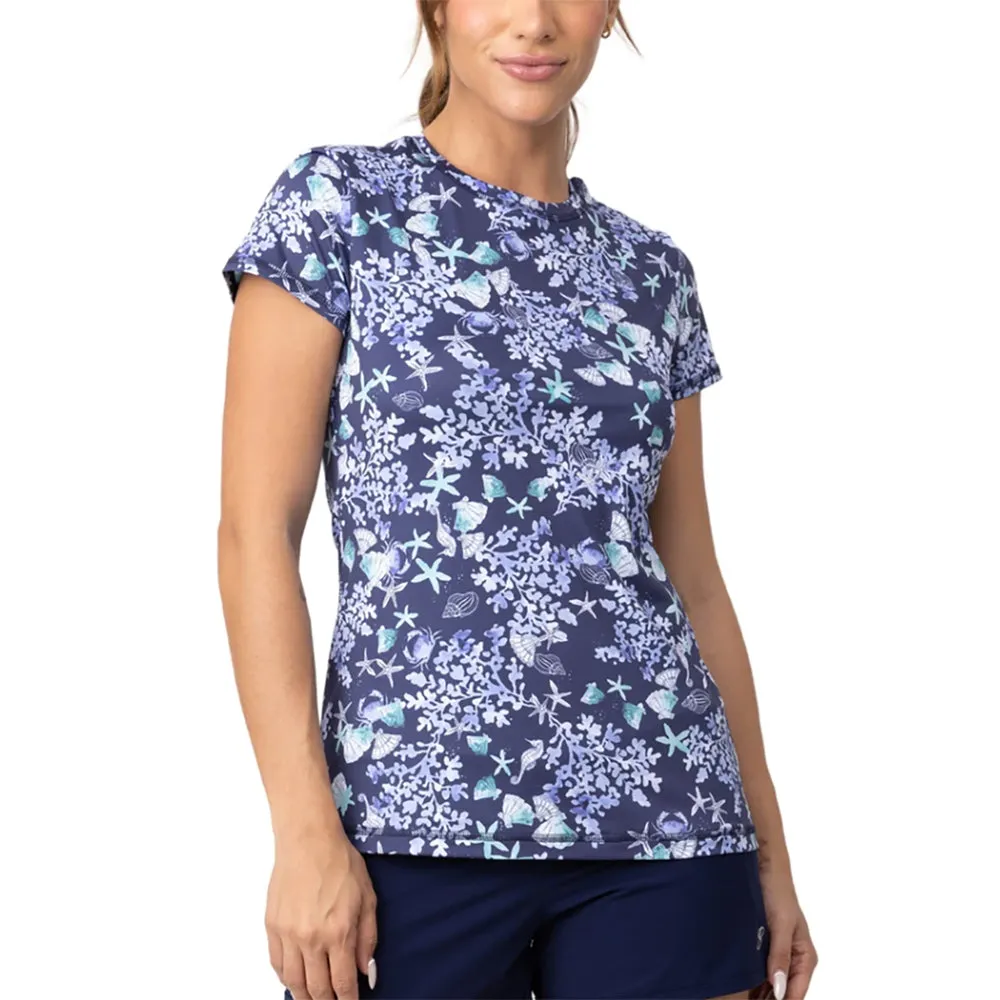 Sofibella UV Feather Womens Tennis Short Sleeve Shirt
