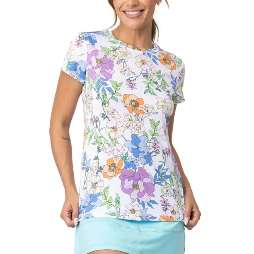 Sofibella UV Feather Womens Tennis Short Sleeve Shirt