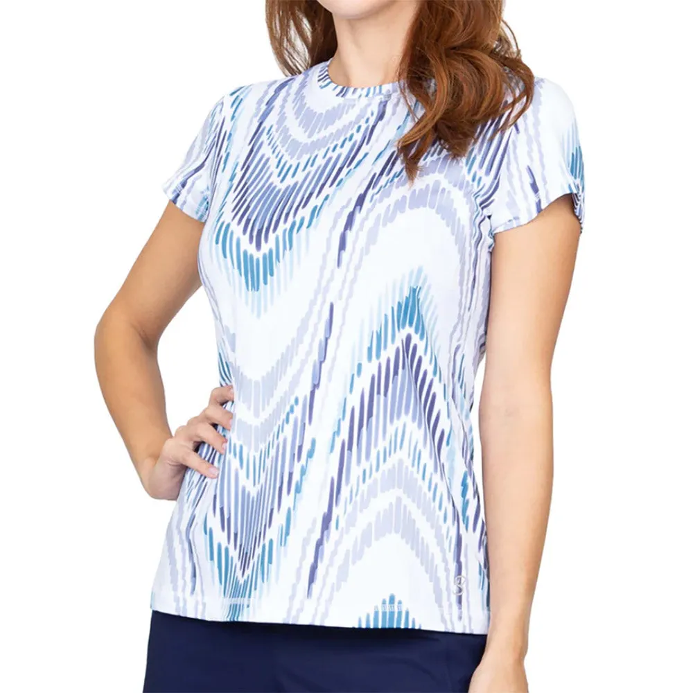 Sofibella UV Feather Womens Tennis Short Sleeve Shirt