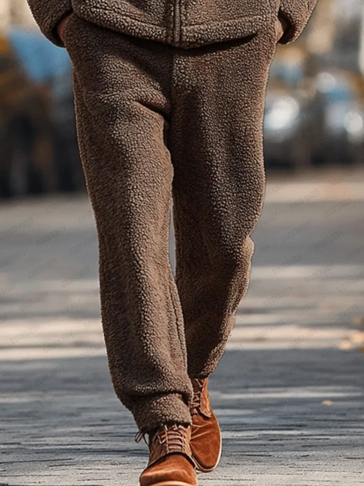 Soft Polar Fleece Jacket Pants Set