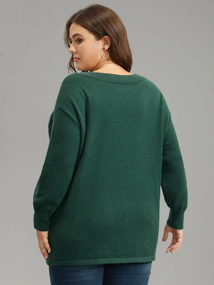 Supersoft Essentials Round Neck Geometric Pullover