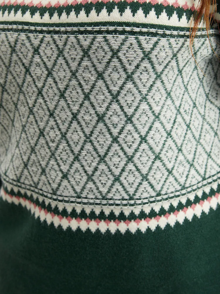 Supersoft Essentials Round Neck Geometric Pullover