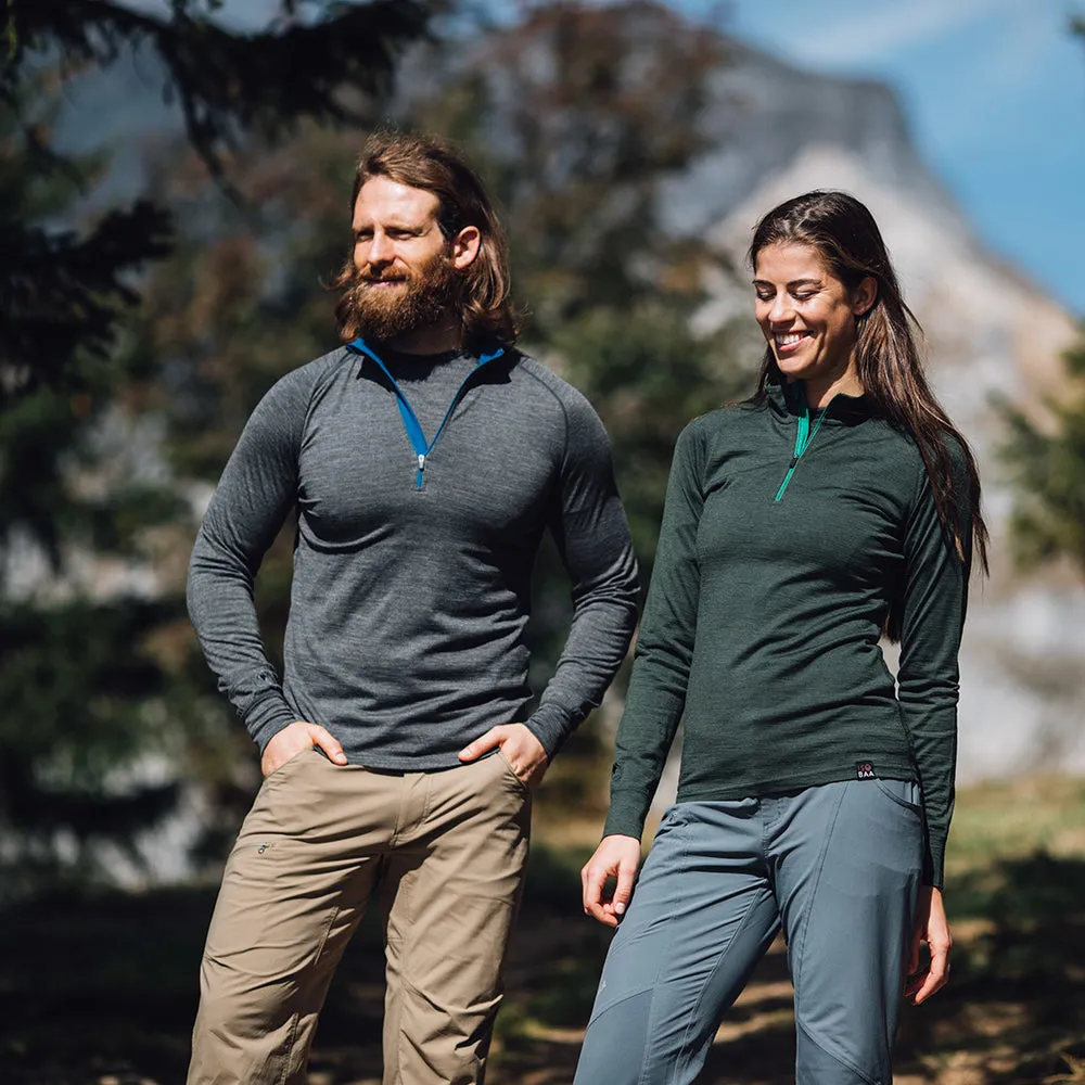 Womens Merino 200 Long Sleeve Zip Neck (Forest)