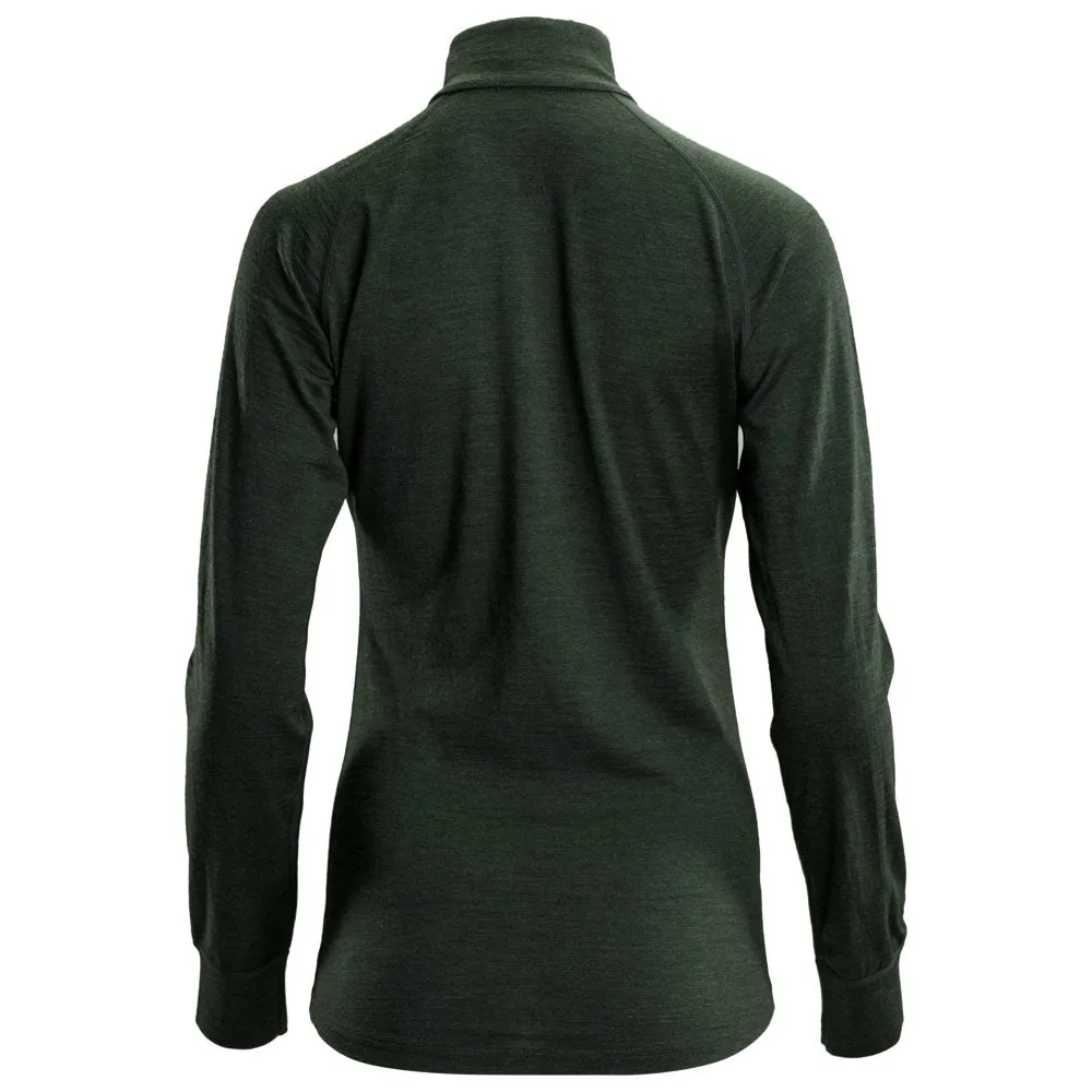 Womens Merino 200 Long Sleeve Zip Neck (Forest)