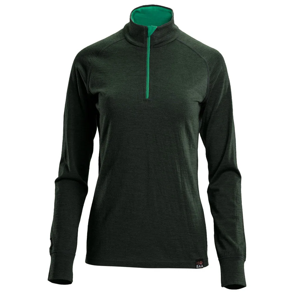 Womens Merino 200 Long Sleeve Zip Neck (Forest)