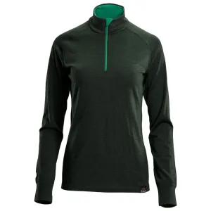 Womens Merino 200 Long Sleeve Zip Neck (Forest)