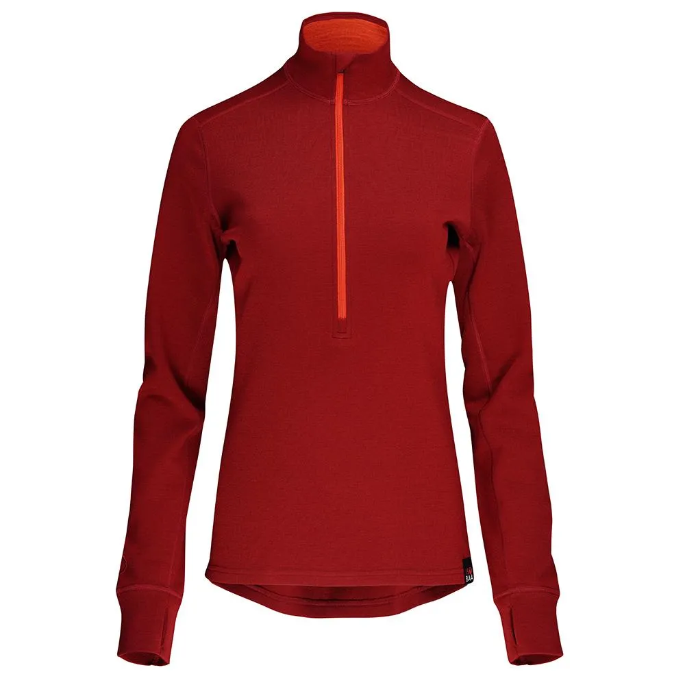 Womens Merino 320 Long Sleeve Half Zip (Red/Orange)
