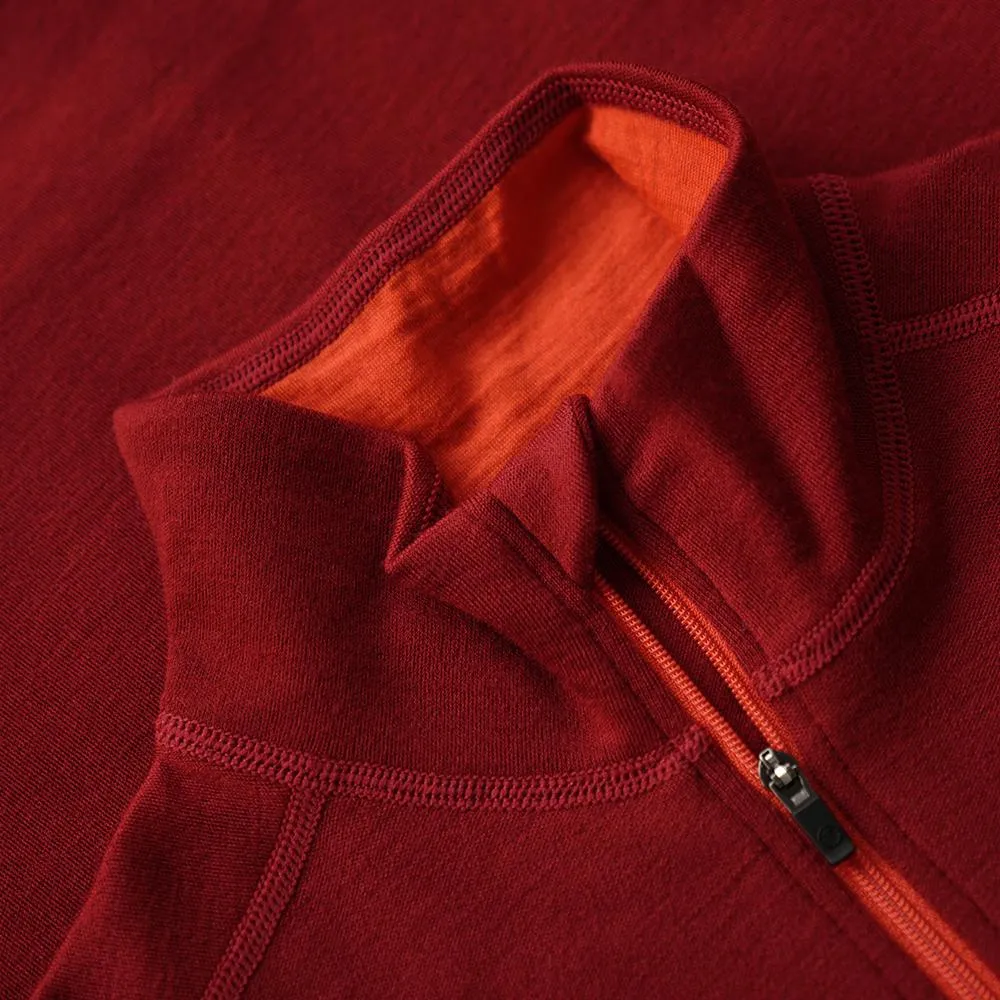 Womens Merino 320 Long Sleeve Half Zip (Red/Orange)